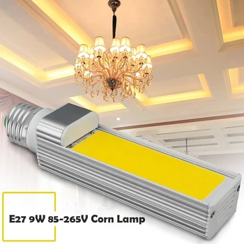 

900LM LED Bulb E27 9W 85-265V COB Horizontal Plug Good Transmittance Uniform Lighting Corn Lamp for Side Lighting