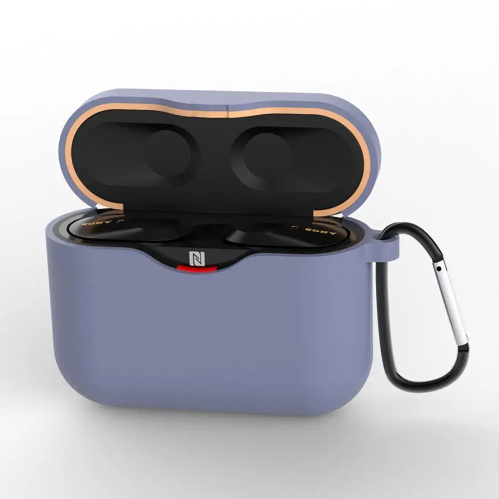 Clamshell Opening Anti-shock Flexible Silicone Comprehensive Protective Case Full Cover for Sony WF-1000XM3 Earphone