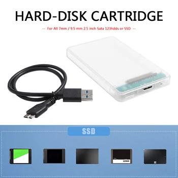 

Transparent HDD SSD Case Hard Drive Disk 2.5 inch SATA III to USB 3.0 Enclosure for Office Caring Computer Supplies