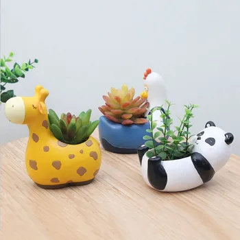 

Cartoon Animal Flowerpot Fleshy Flower Pot Decoration Cartoon Figurine Micro Landscape Potted
