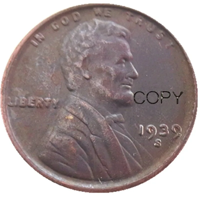 

США один цент 1939 P/D/S копия монет