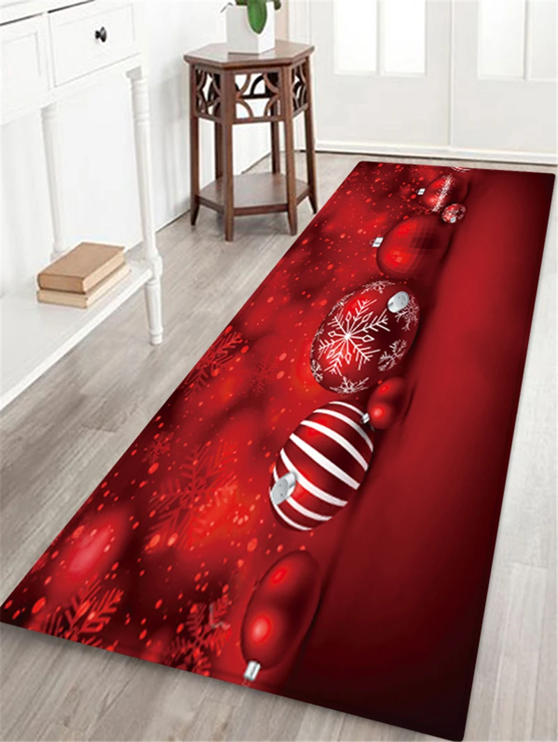 Рождественский коврик Санта-Клаус, Противоскользящий коврик для кухонной комнаты, декоративный ковер