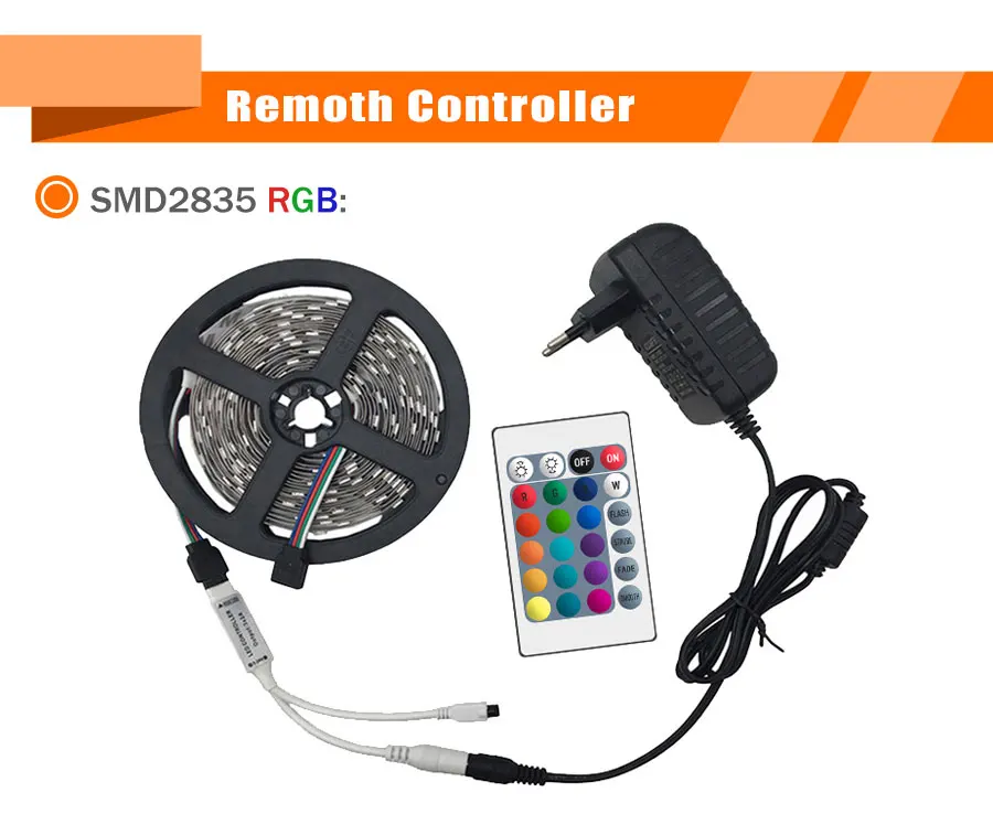 Светодиодный светильник 2835 SMD RGB лента 5 м 10 м 15 м 20 м DC12V 3528 Гибкая RGB Светодиодная лента e ленточный регулятор диодов набор адаптеров