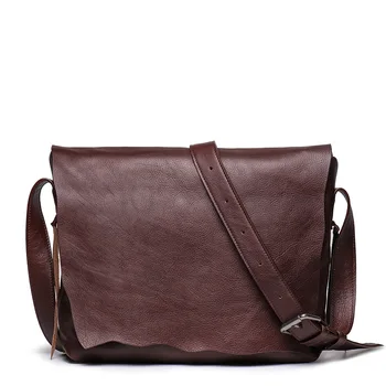 

Shoulder Bag Retro Genuine Leather Fashion glamour men's span Crossbody iPad Bag Cowhide Tan leather Small Handbags for Man