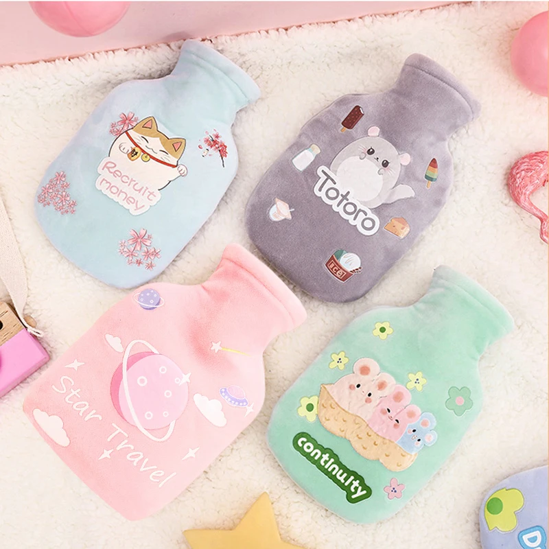 Cartoon Cute Hot Water Bottle 350ml Soft Warm Hot Water Bag Girls Kids Hand Warmers Portable Handwarmer for Ladies Cartoon Cute Hot Water Bottle 350ml Soft Warm Hot Water Bag Girls Kids Hand Warmers Portable Handwarmer for Ladies