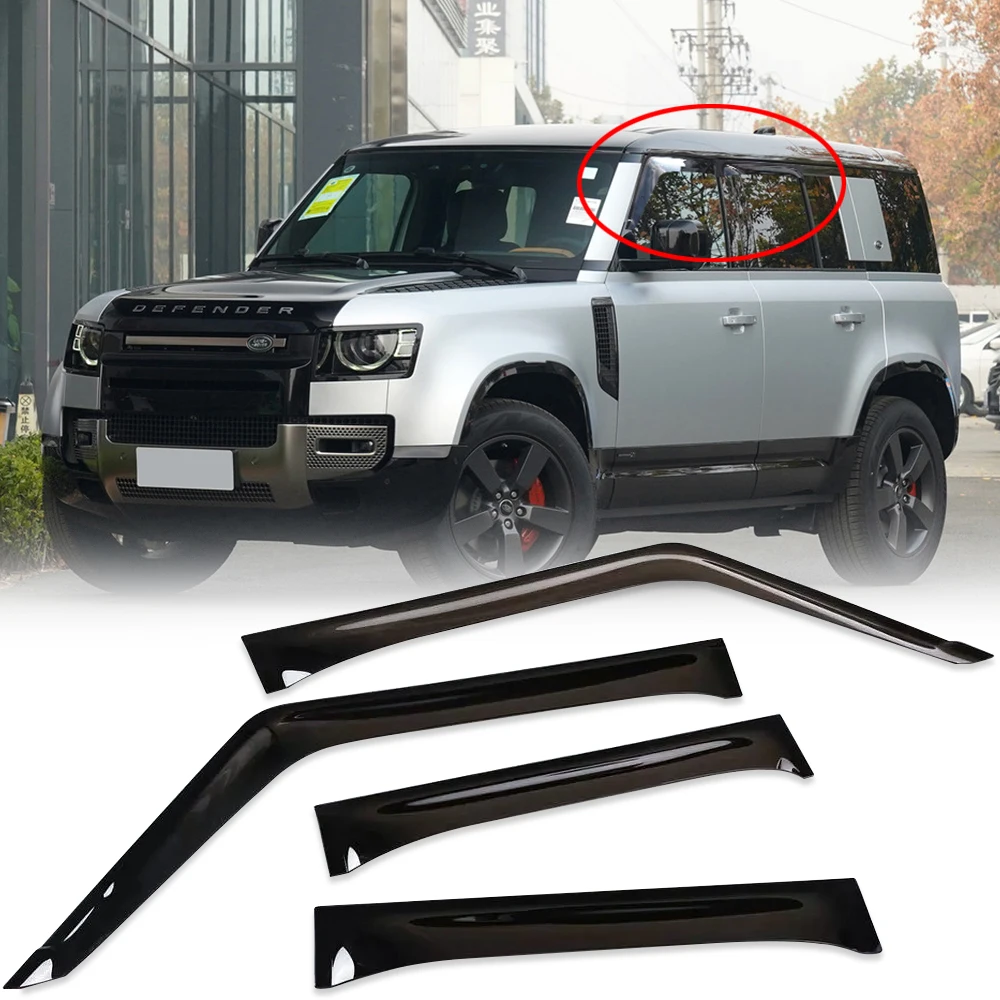 

Side Window Deflectors For Land Rover Defender 110 130 2020 Wind Shields Sun Rain Deflector Guards