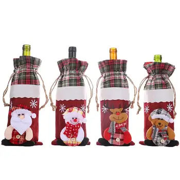 

Christmas Wine Bottle Cover Champagne Red Wine Clothes Storage Bag For Christmas Dinner Party Decoration