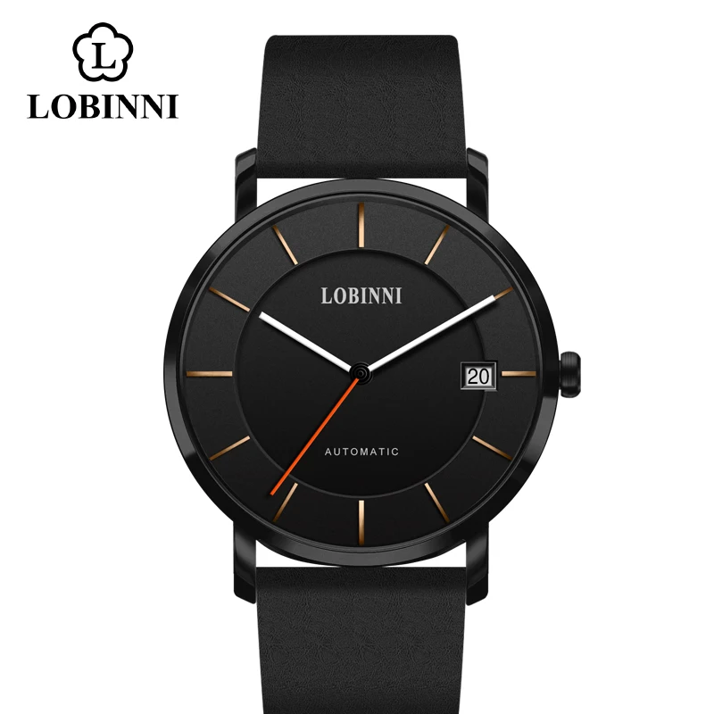 L-black-black-black2 LOBINNI пары часы класса люкс Швейцария бренд Самовзводные механические часы для влюбленных часы подарок обувь для мужчин и женщин; Водонепроницаемый - Цвет: L-black-black-black2