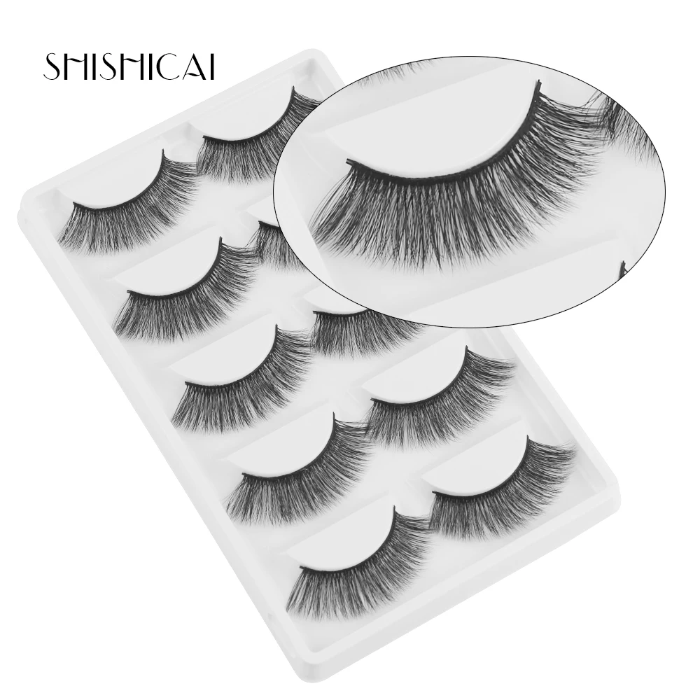 MAGEFY 5 Pairs/Pack High Quality Faux 3D Mink Lashes Hair Soft Synthetic Hair False Eyelashes Professional Make up Eye Lashes