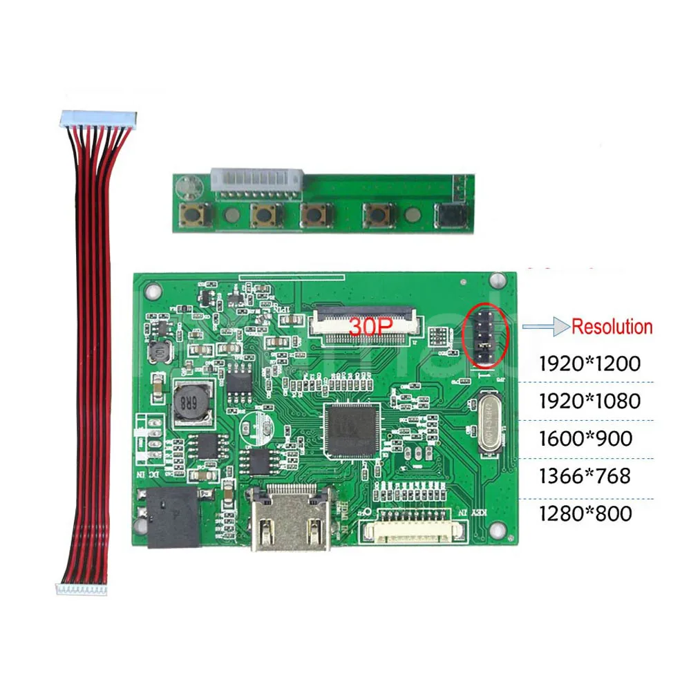 2HDMI edp 30 pin модуль контроллера DIY Kit для Raspberry Pi PC матрица разрешение 1920*1200 1920*1080 1366*768 PCB800807V6
