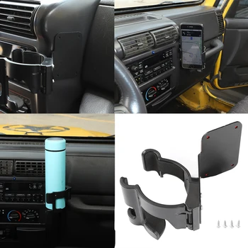 

Phone Water Cup Bottle Bracket Drinks Holders for Jeep Wrangler TJ 1997-2006 JK 2007-2010 Car Interior Accessories ABS Black