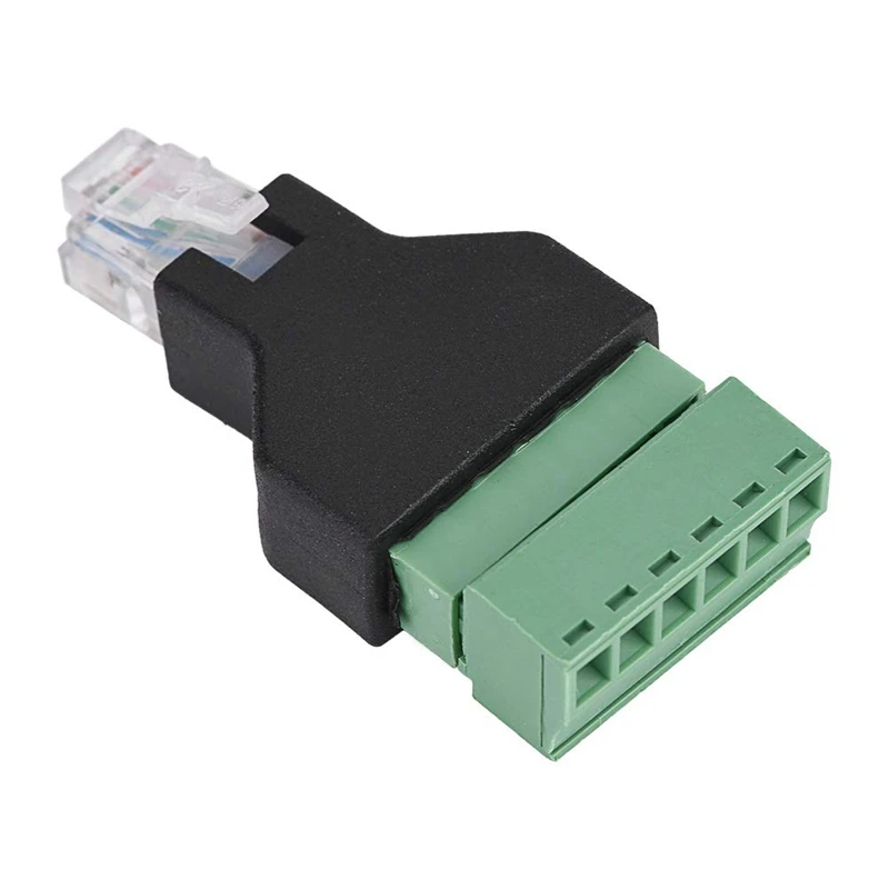 FFYY-адаптер разъем Ethernet Rj12 6P6C штекер для винтовой клеммы 6 Pin сплиттер с щитом клеммы 6 Pin винтовые клеммы