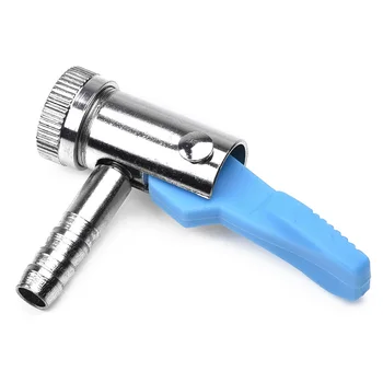 

Tire Inflator Valve Connector 1pc Tools Supplies 6/8mm Chrome +Blue Car