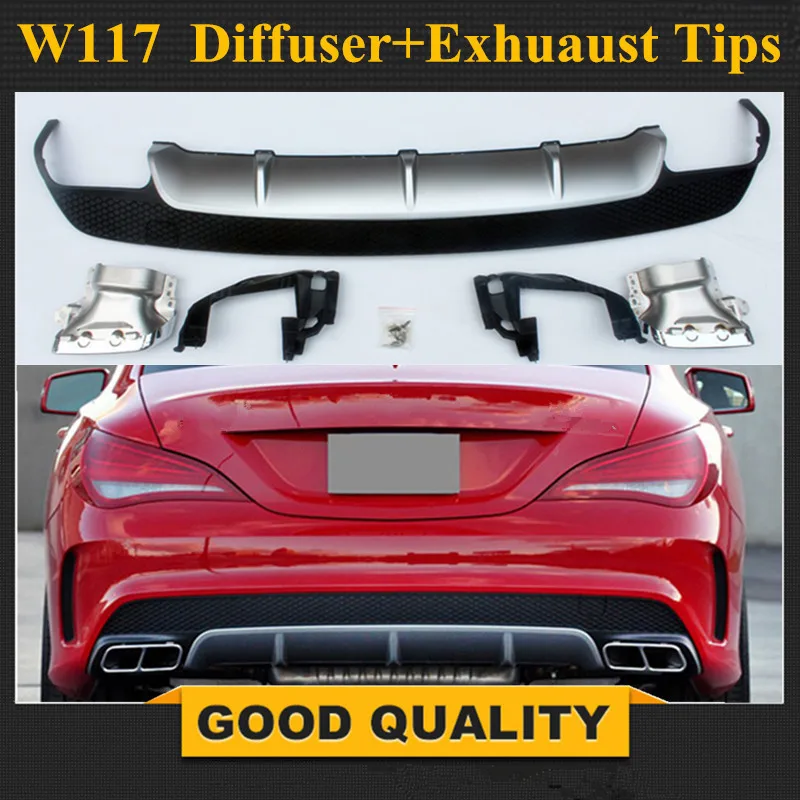 Для Mercedes Benz CLA W117 CLA180 CLA200 CLA250 CLA45 углеродное волокно красная линия задний диффузор CLA45 AMG посылка 2013- Presen