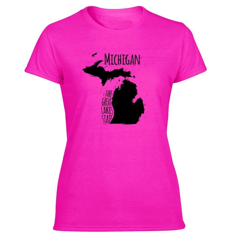 Мужская футболка с принтом Humor michigan, лето, большой размер S~ 5xl, официальная Мужская футболка, хлопковые Забавные футболки в стиле хип-хоп