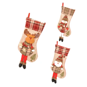 

Christmas Socks Decorations New Old Man Snowman Christmas Socks Gift Bag Pendant Candy Bag