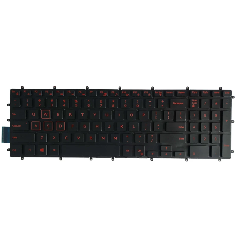 Teclado dos Eua para Dell Inspiron 7567 7566 7577 7587 7570 7580 Portátil Inglês Layout Azul Vermelho Branco Retroiluminado Novo Teclado de substituição - Imagem 6