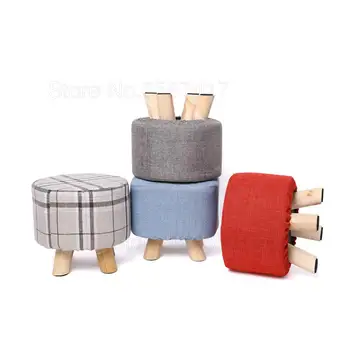 

Wholesale Custom Do Logo Advertising Stool Printing Solid Wood Shoes Bench Fabric Sofa Stool Low Stool Corporate Gifts