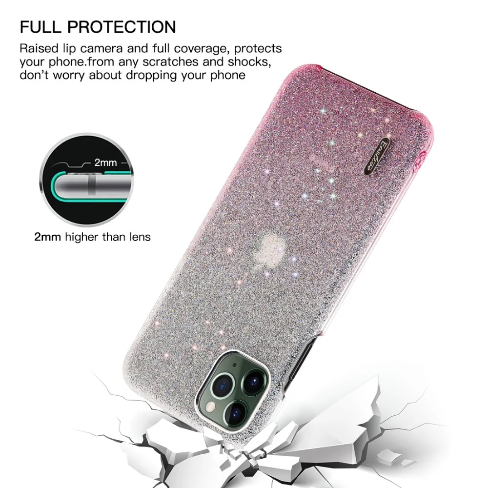 Роскошные Стразы с блестками чехол для телефона iPhone 11 11Pro порошок блестки Алмазная крышка fo iPhone 11 Pro Max
