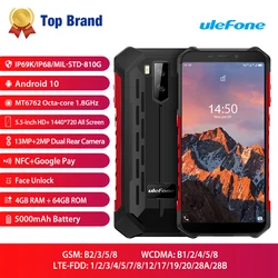 Смартфон Ulefone Armor X5 Pro, NFC, 4G, LTE, Android 10, IP68, MT6762, 4 + 64 ГБ, 8 ядер