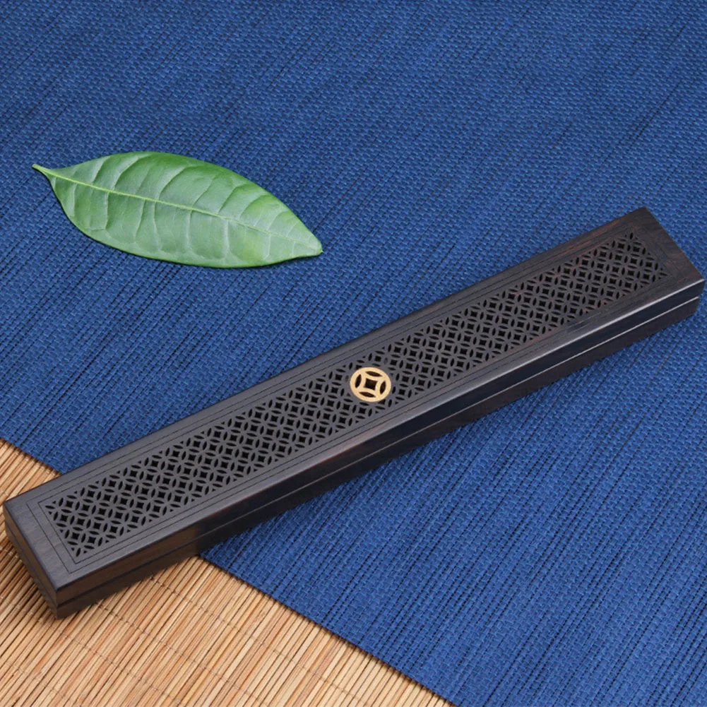 Coffin Box Black Retro Auxiliary Sleep Durable Catcher Exquisite Holder Handmade Incense Burner Box Wooden Beautiful Storage