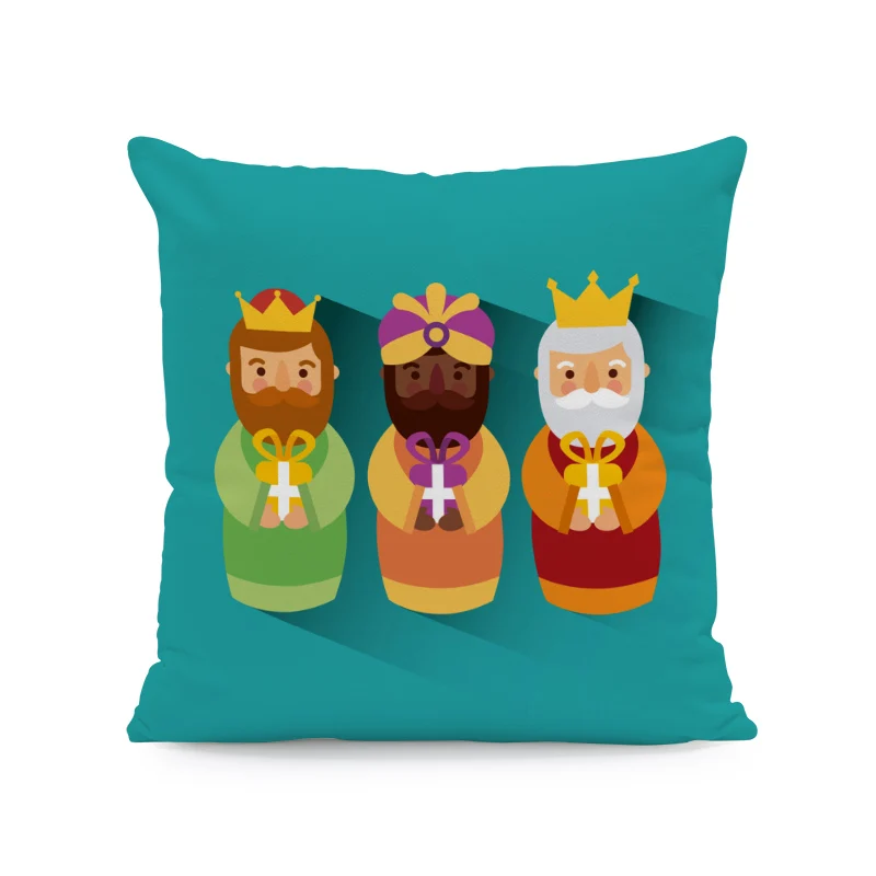 Мультяшный испанский Los Reyes Magos чехол для подушки в подарок золотой специи медицина диванная декоративная наволочка для подушки персиковая кашемировая подушка для отдыха