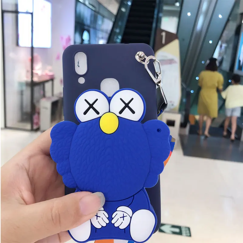 Милый 3D кошелек дизайн кошка чехол для Oneplus 7 Pro One Plus 6 6T 5 5T животные Свинья Мягкий ТПУ чехол - Цвет: BlueBaoli Dark Blue