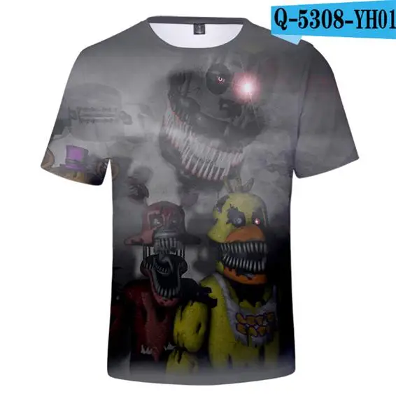 Летняя детская одежда футболки Five Nights at Freddy для мальчиков и девочек, модные топы с 3D-принтом, футболки От 3 до 20 лет, Детская футболка