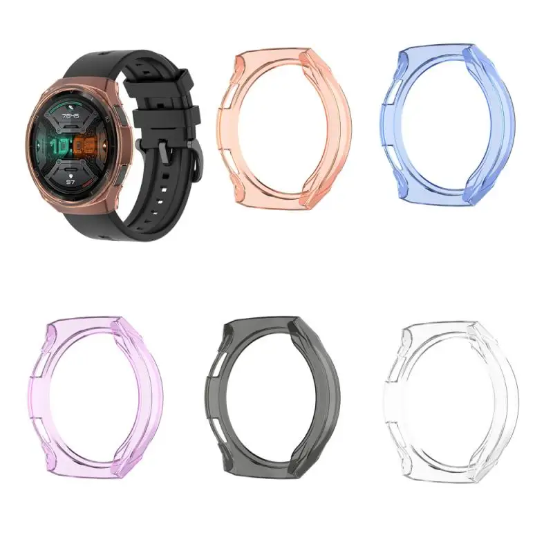 TPU Slim Smart Watch Protective Case Cover For HUAWEI Watch GT 2e Smart Watch Transparent Anti-fall Multi-color Protective Frame