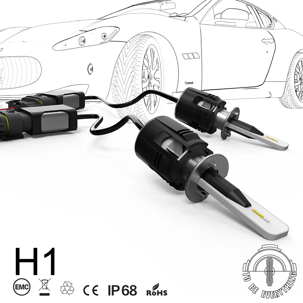 

Turbo Fan LED Car Headlight Bulbs H7 H4 H11 H1 H3 9005 9006 9012 48W 7200LM DC 12V 24V CSP Chip Led Headlamp Error Free EMC B6