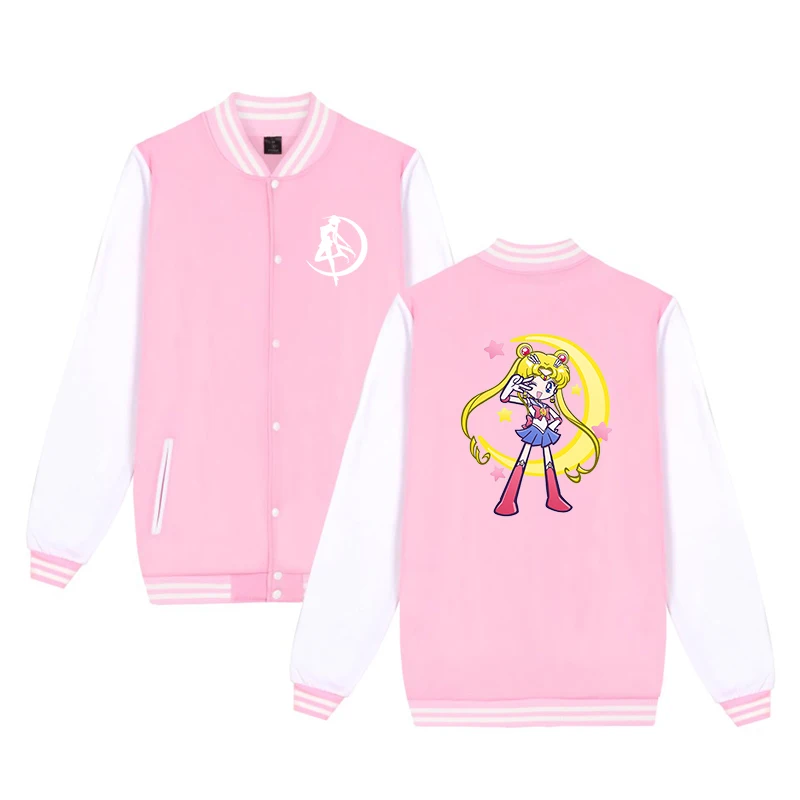 916-SailorMoon-14(1) Модная бейсбольная форма в стиле хип-хоп для девочек-подростков, Женская бейсбольная куртка Сейлор Мун, осенне-зимние куртки и пальто в стиле Харадзюку - Цвет: 916-SailorMoon-14(1)