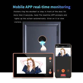 

Modern Digital Wireless Doorbell Motion Detection Phone APP Video Intercom WIFI Peephole Viewer 4.3 Inch Infrared Night Vision