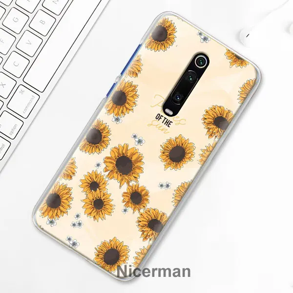 Желтый цветок подсолнуха чехол для телефона для Xiaomi Mi 9T CC9 CC9E A3 A1 A2 9 Pro 8 9 Lite 5X 6X играть Poco F1 в твердом переплете - Цвет: H07