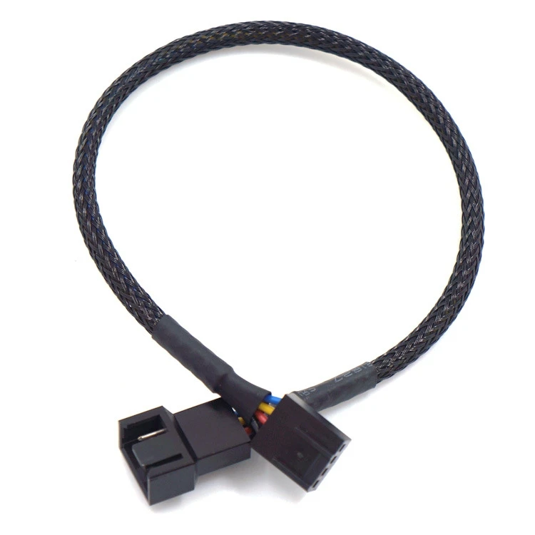 

40cm PWM temperature control computer cooling fan 4Pin extension cable package nylon net CPU fan extension cable
