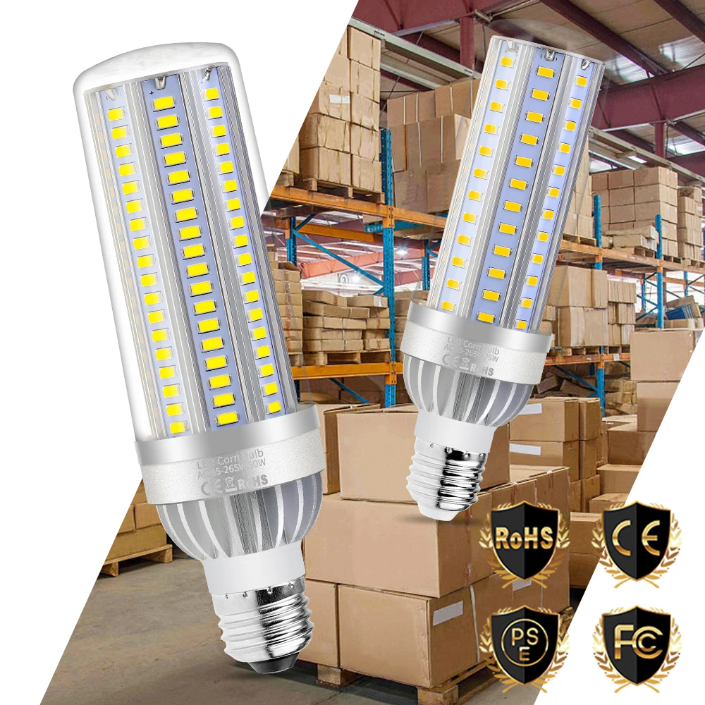 

E27 LED Bulb 25W 35W 50W LED Lamp E26 Lampada LED Light 220V E26 Corn Bulb 110V Warehouse Workshop Lighting No Flicker 5730SMD