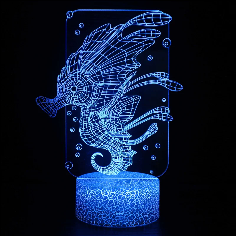 Creative Fish 3D Lamp USB LED Night Light Remote Touch Switch 7 Color Change Desk Lamp for Kids Bedroom Decor Gifts Toys Fish bathroom night light Night Lights