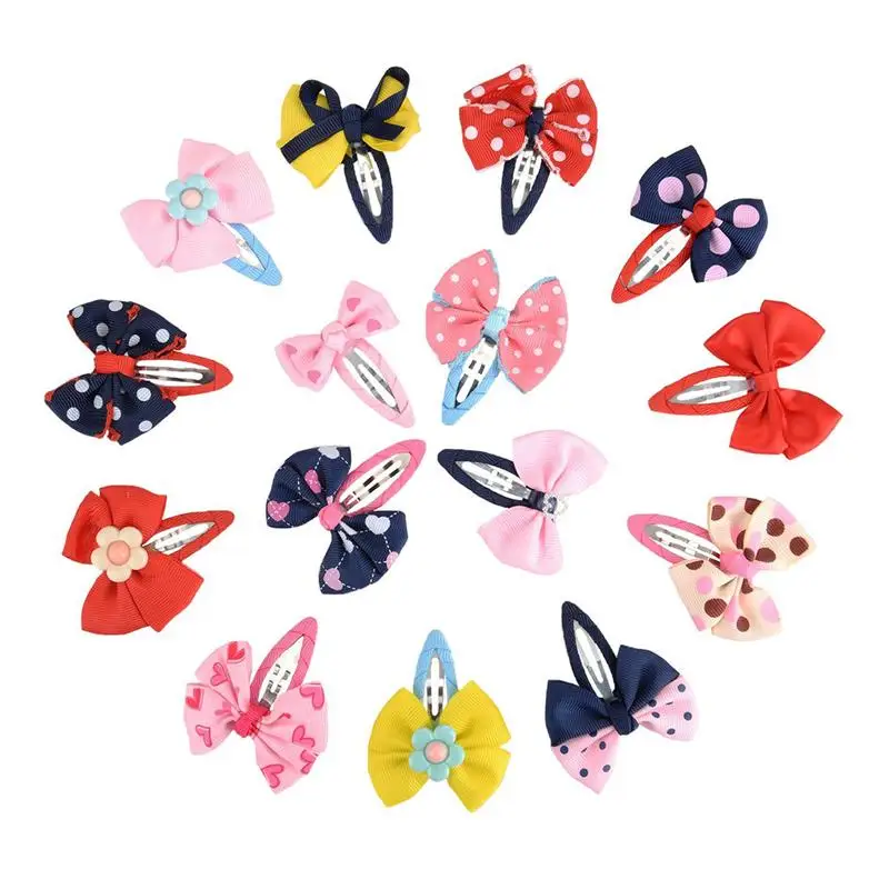 

15pcs/Pack Kids Hair Clips Bow Barrettes Hair Snaps Bowknot Hair Clips Headwear For Baby Kids Children Girls (Random Color)