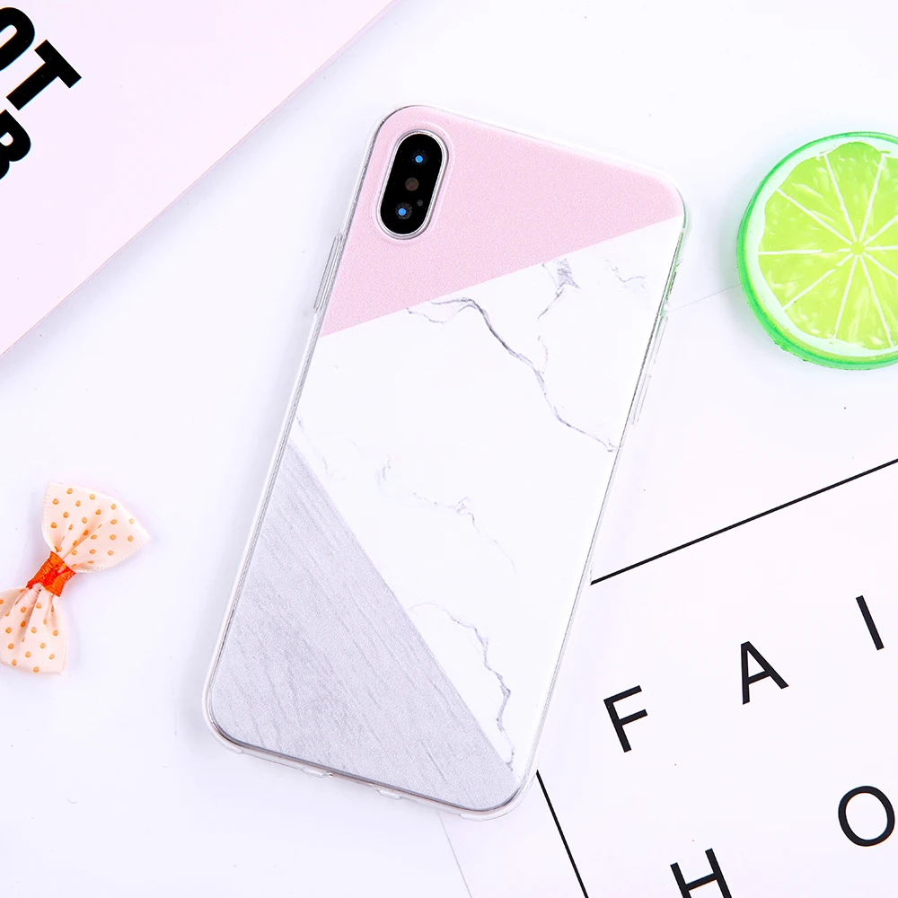 

Marble phone case Geometrical line phone case For iphone Xs MAX XR X 7 8 plus 11 11Pro 11 MAX soft Colorful Texture Cover
