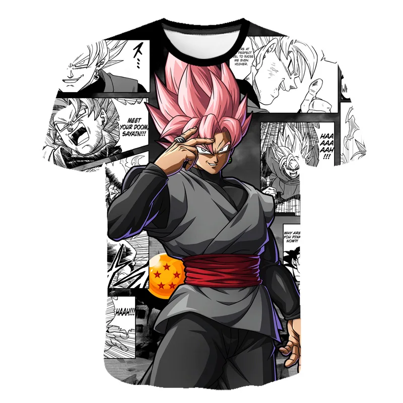 Детская футболка с 3D принтом dragon ball z goku для мальчиков и девочек летние модные уличные топы с короткими рукавами, Лидер продаж