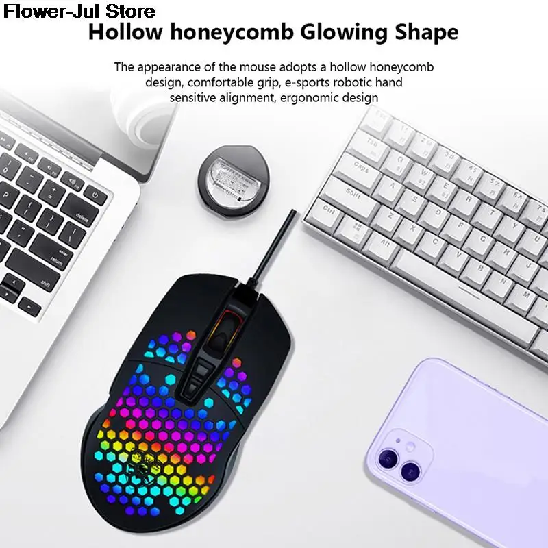 Эргономичная игровая мышь 4000DPI USB с выемкой RGB светильник ка для ПК | Компьютеры и