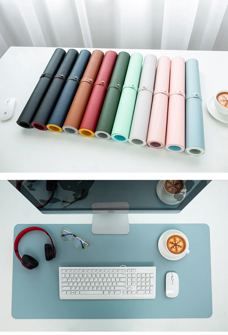 Impermeável pu Leather Grande Mouse Pad Extra Grande Antiderrapante Protetor de Mesa Gaming Mouse Mat para Jogo Trabalho de Escritório - Imagem 3
