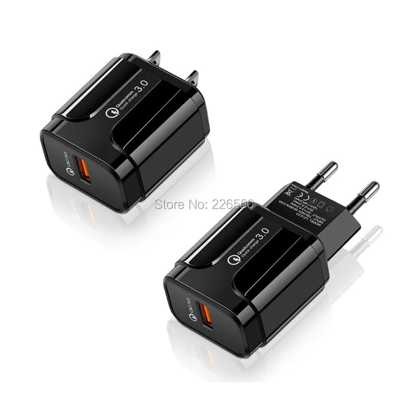 US $20.00 10 Pcs Lot Brand New Universal Charger Single Port USB QC 30 Charger EUUS Power Plug Phone Fast Charge Adapter Charger