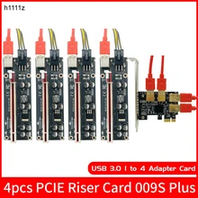 H1111Z PCI E PCIE yükseltici kart 1 ila 4 USB3.0 adaptör kartı çoğaltıcı HUB PCI Express yükseltici 009S artı yükseltici PCIE x16 BTC madencilik