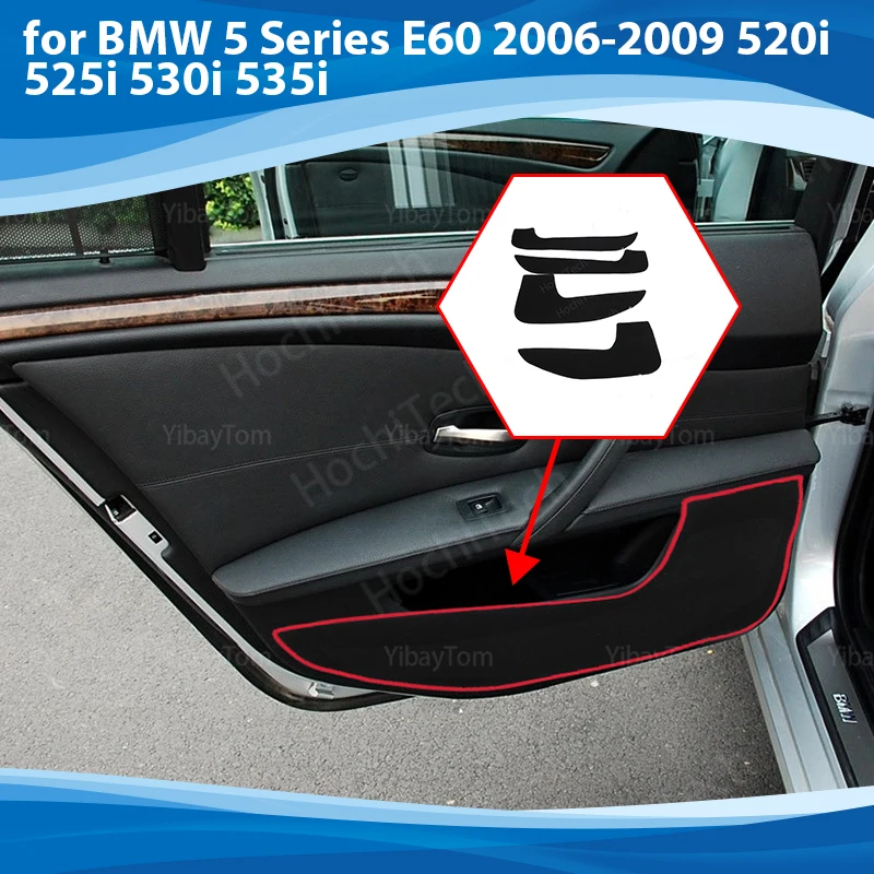 

Side edge cover Door Inside Guard Protection Carpet Car Door Anti Kick Pad Sticker for BMW 5 Series E60 2006-09 520i Accessories