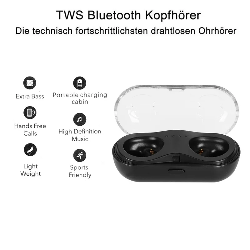 Наушники-вкладыши для Bluetooth V4.2 EDR, устойчивые к поту мини Двойные Hands-Free наушники беспроводные TWS Спортивная гарнитура аксессуары