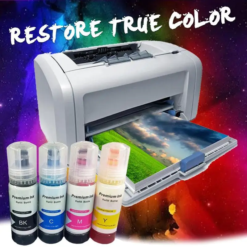 1 botella de 70ML tinta de tinte 004 002 para Epson L1110 L1118 L1119 L3100  L3101 L3106 L3108 L3109 impresora de tinta de recarga de tinta de tinte  caliente 2021 F4N6|Kits de