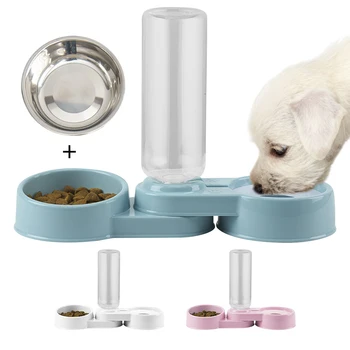 

Double cat bowl with stand, non-slip cat bowl, dog water bowl, pet cat feeder, automatic drinking water feeder