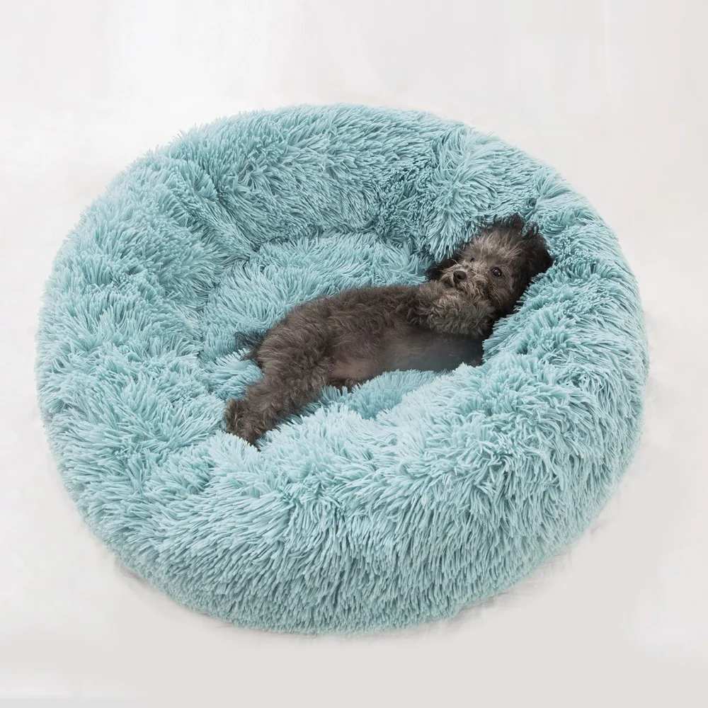 Супер мягкая кровать для собаки, домашнее одеяло для питомца, кошки, круглое зимнее теплое одеяло для средних и мелких собак, моющиеся длинные плюшевые бархатные коврики, корзина для собаки, кровать для питомца