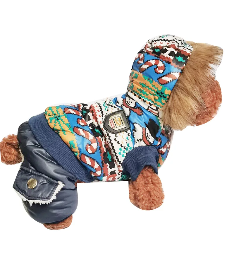 Hooded Thickness Pet Dogs Winter Coat With Snowman Printing Small Puppy New clothing For Dog New Coming pet jacket