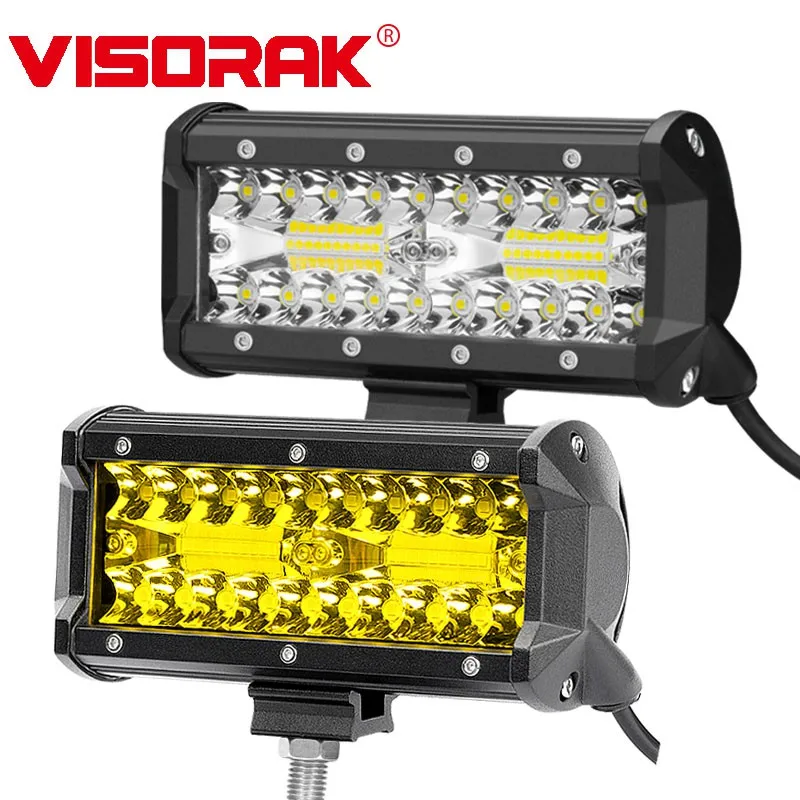 VISORAK 7 &quotдюймов внедорожный светодиодный рабочий светильник балка желтого цвета